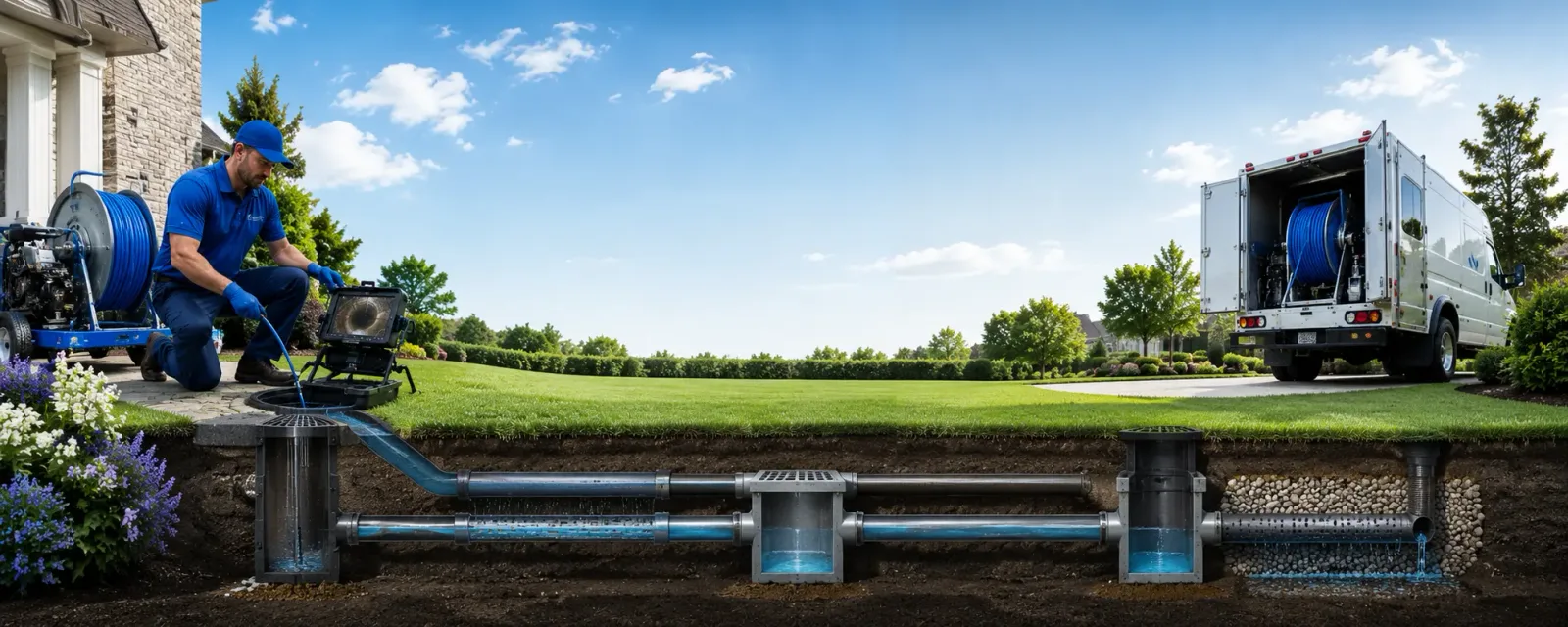 Outdoor drain cleaning information for Kampsville, IL